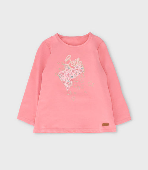 Polera niña con estampado 2 años / Coral