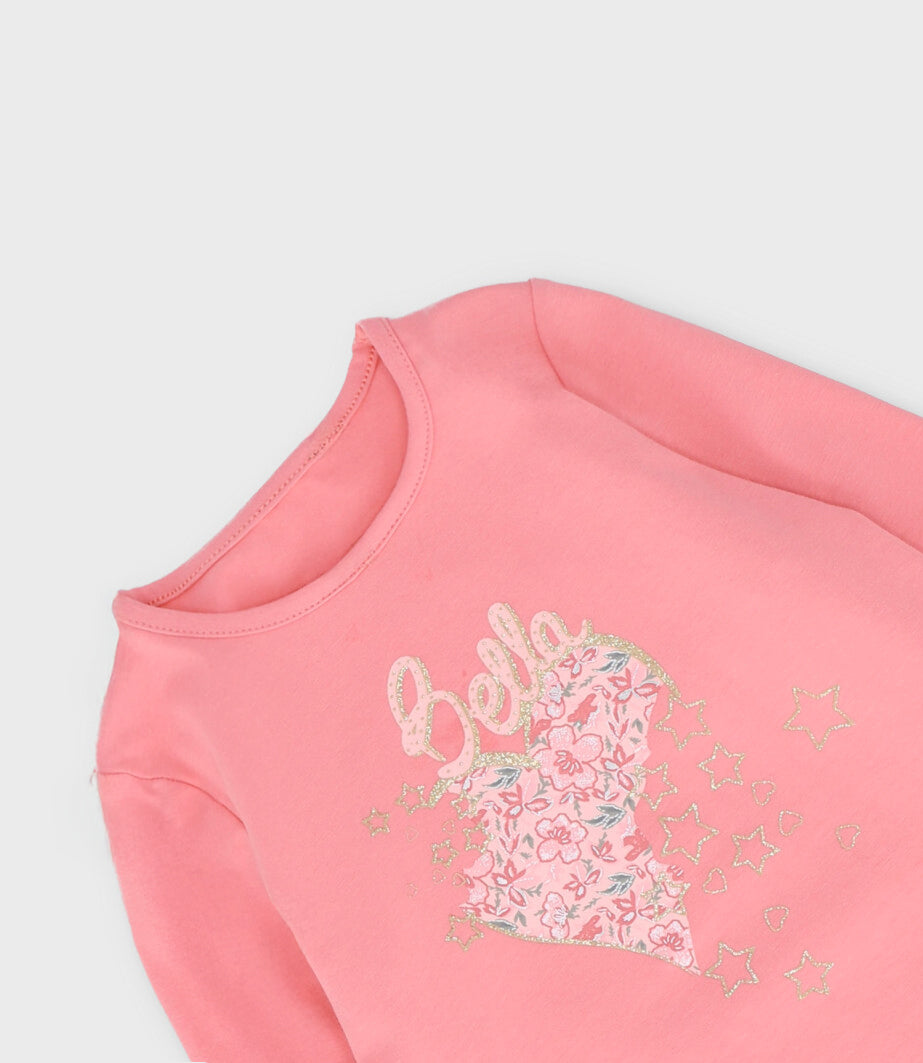 Polera niña con estampado 2 años / Coral
