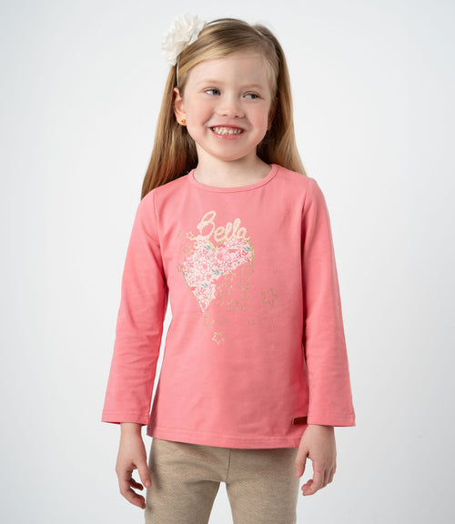 Polera niña con estampado 2 años / Coral