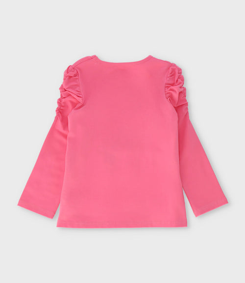 Polera niña con ciervo 2 años / Coral