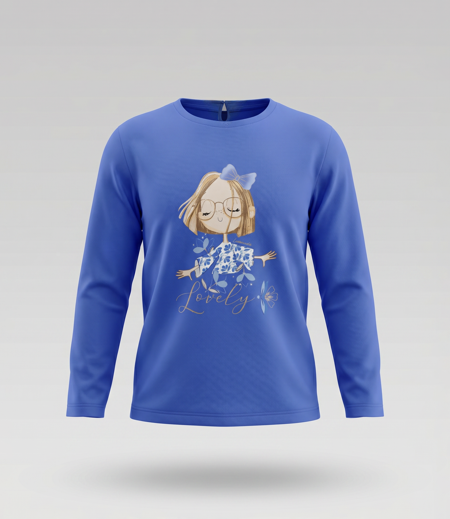 Polera niña con estampado 2 años / Azul