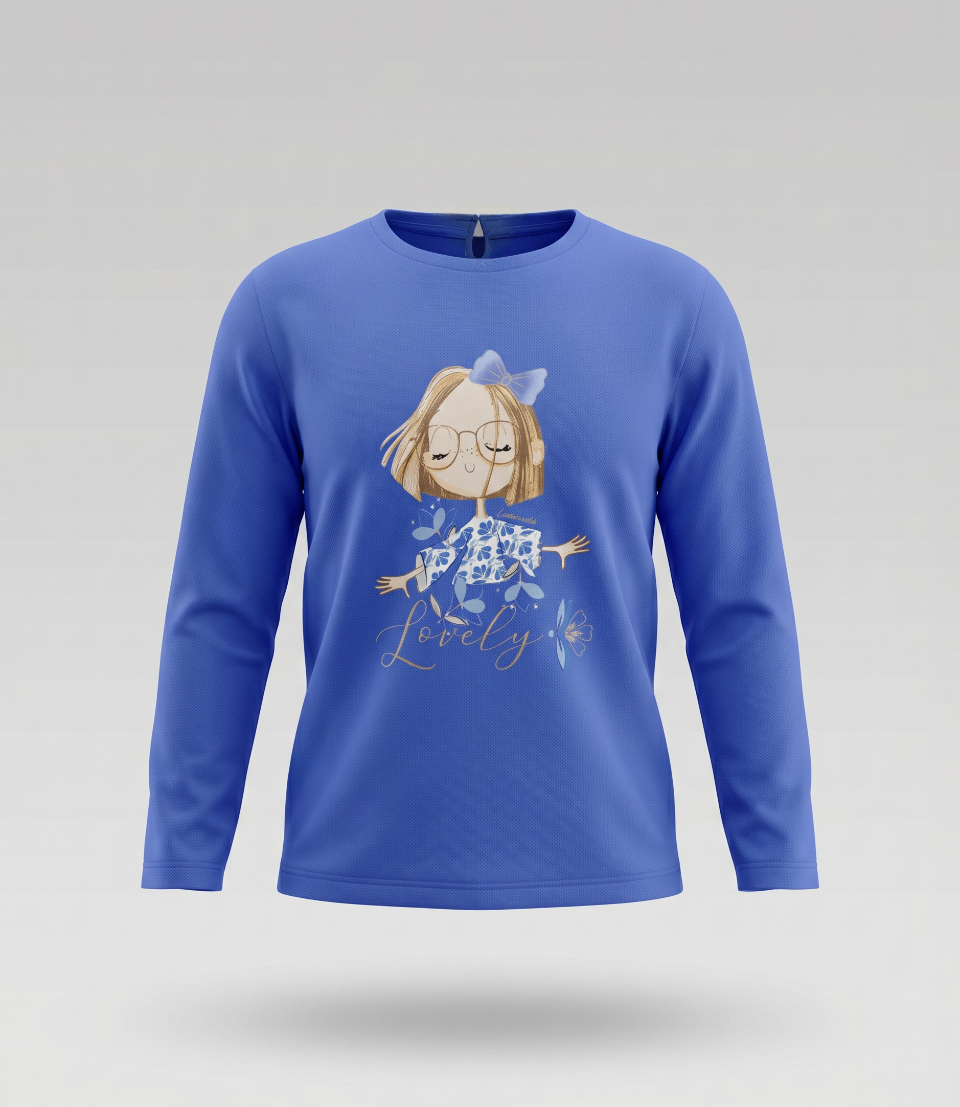Polera niña con estampado 2 años / Azul
