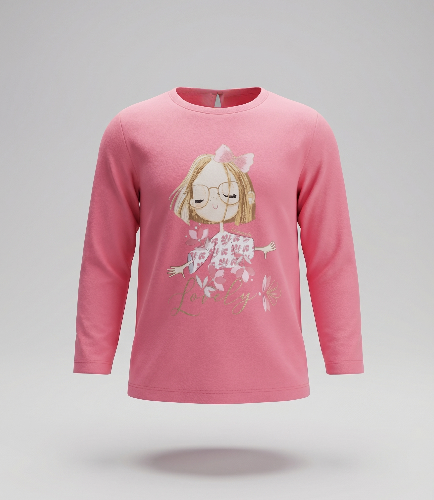 Polera niña con estampado 2 años / Coral