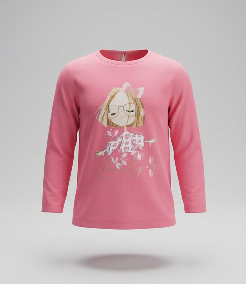 Polera niña con estampado 2 años / Coral