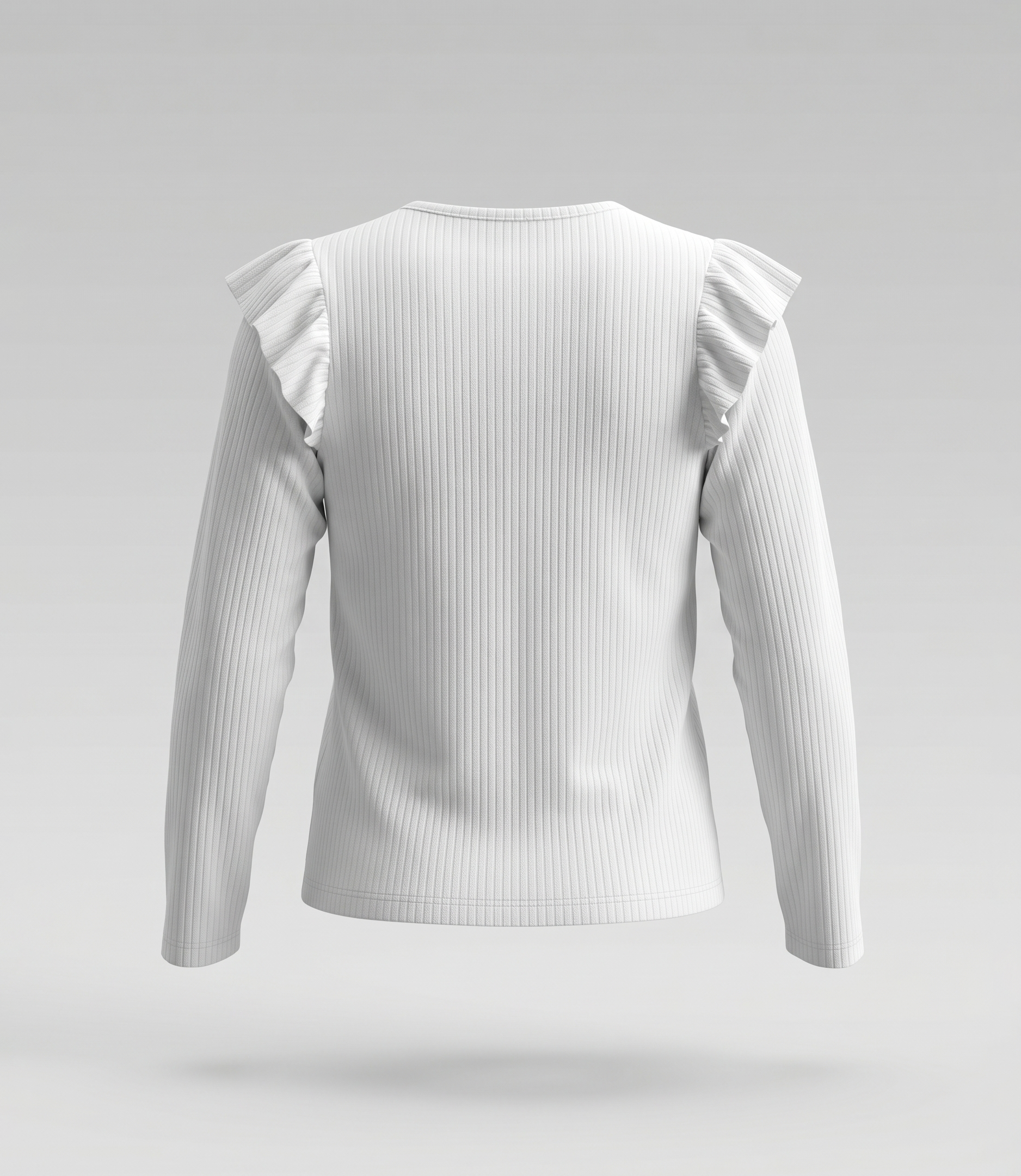 Polera niña acanalada con bordado 2 años / Crudo