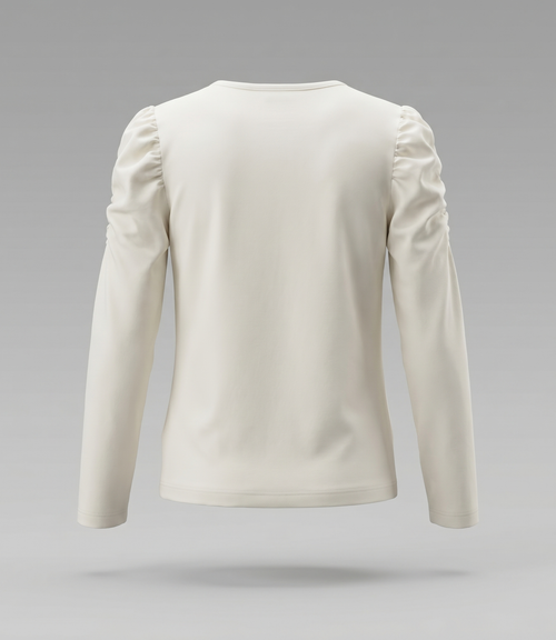 Polera niña con lazo de lentejuelas 2 años / Crudo