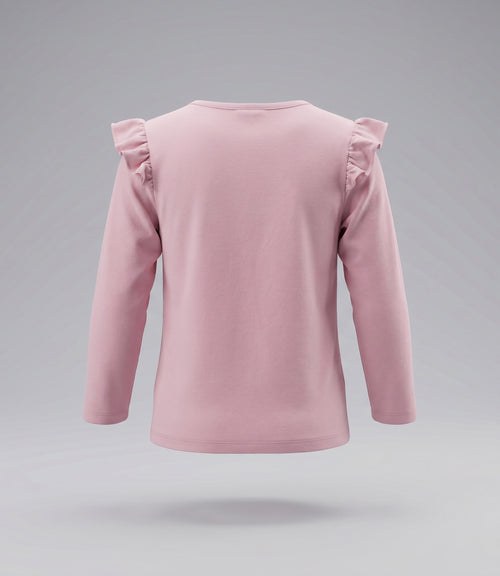 Polera niña con lazo y vuelos 2 años / Rosado