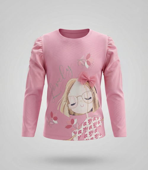 Polera niña con estampado 2 años / Coral
