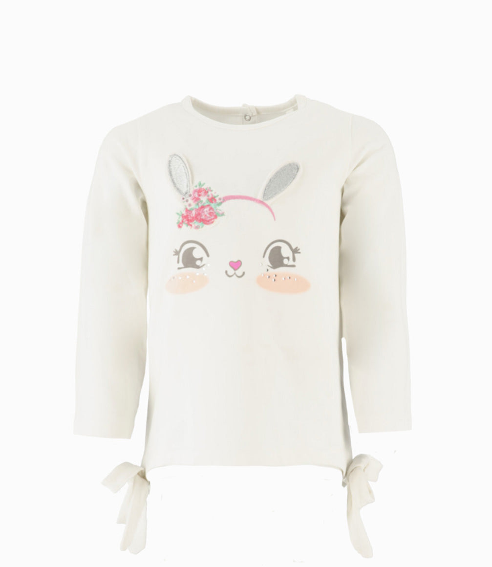 Polera Niña Con Conejo Y Lazos