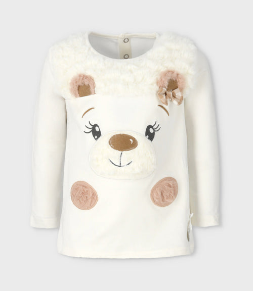Polera Niña Con Oso 2 años / Blanco