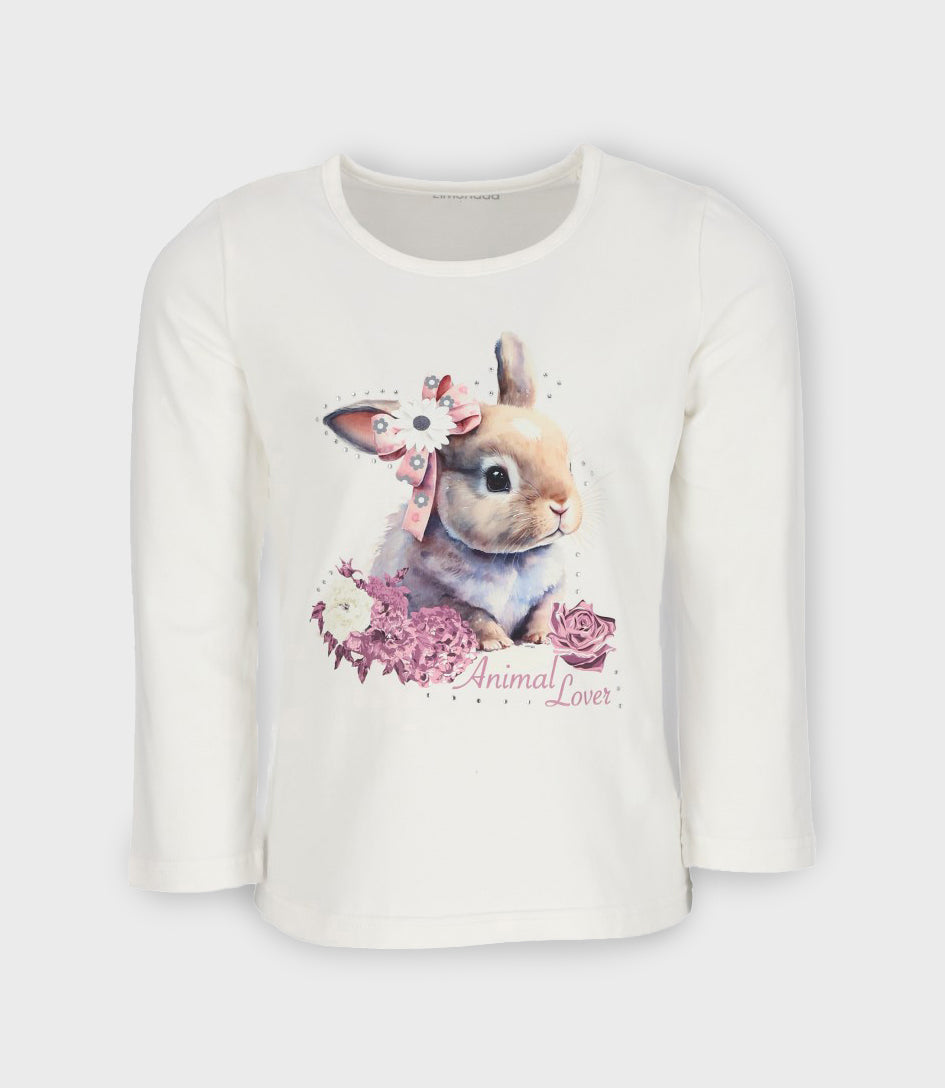 Polera niña con conejo