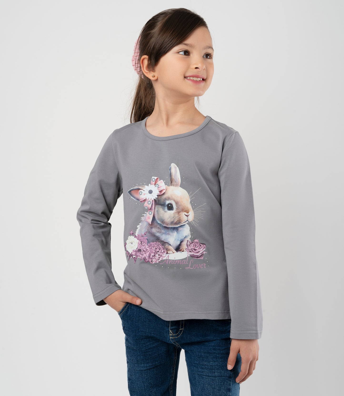 Polera niña con conejo