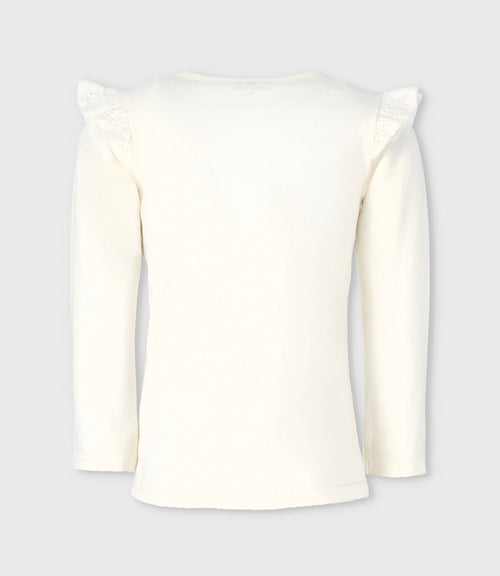 Polera niña con vuelos 2 años / Blanco