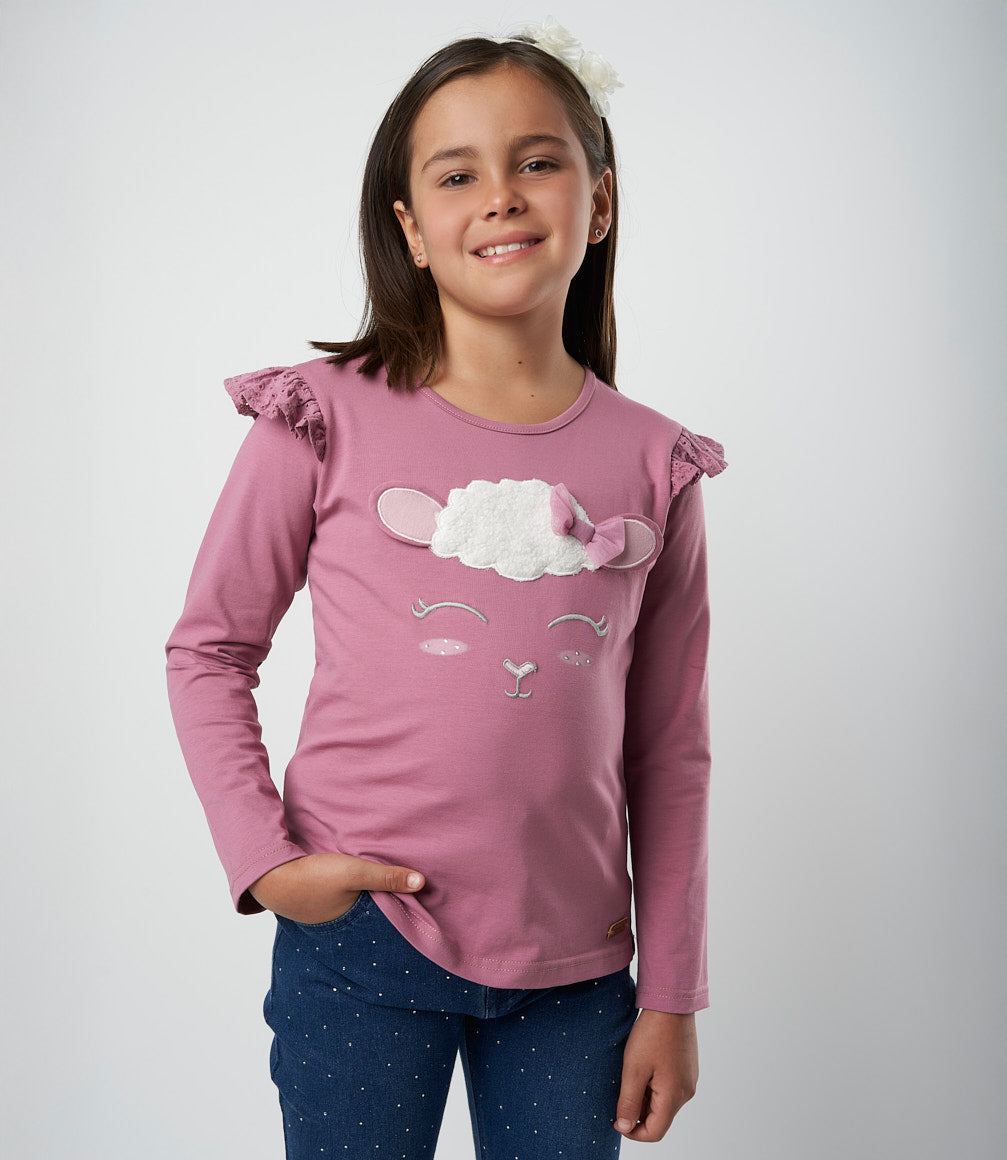 Polera niña con vuelos 2 años / Burdeo