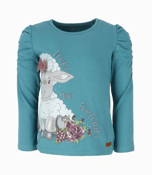 Polera niña con oveja 2 años / Petróleo