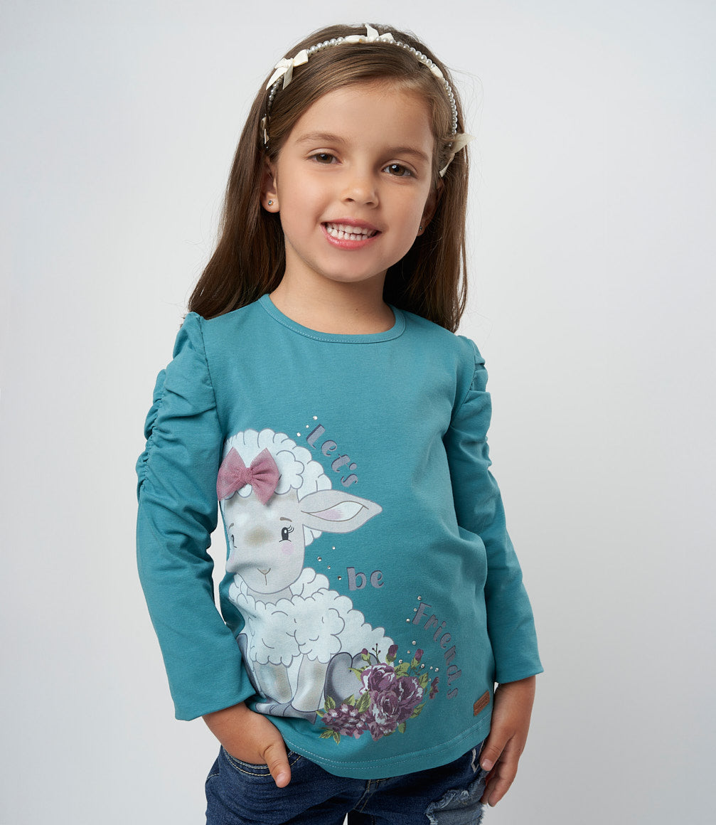 Polera niña con oveja