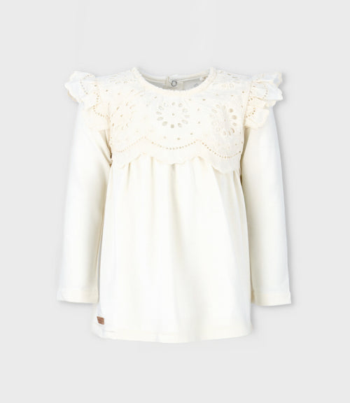 Polera niña con broderie
