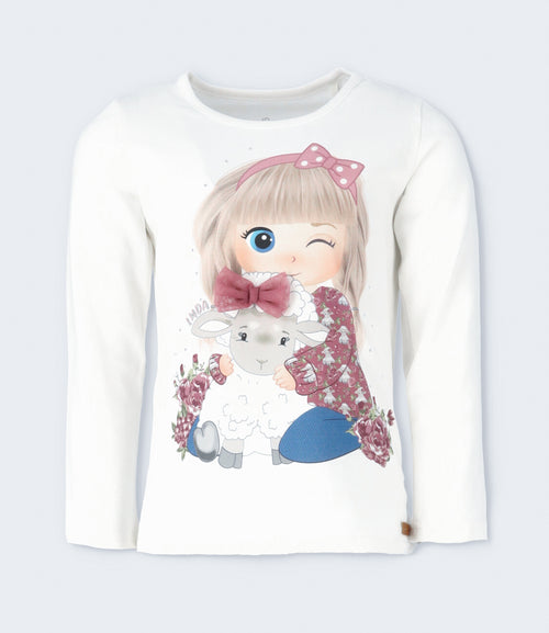 Polera niña con diseño 2 años / Blanco