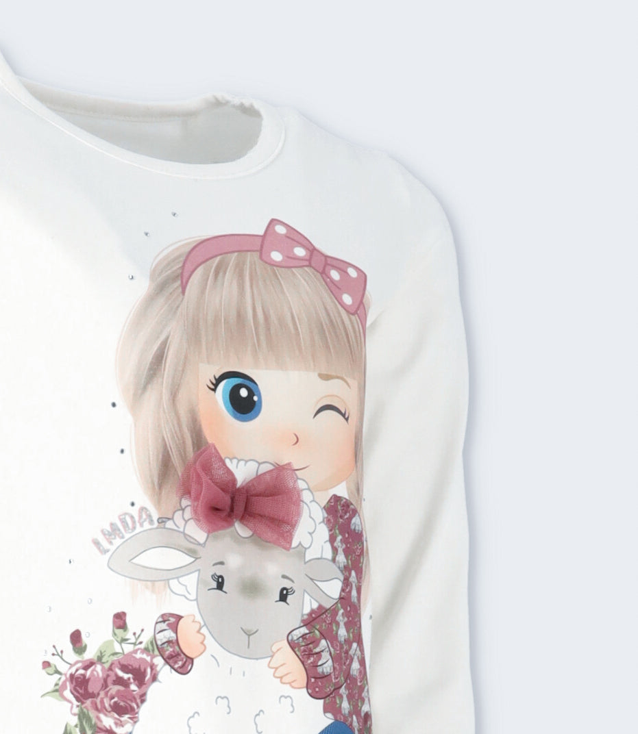 Polera niña con diseño