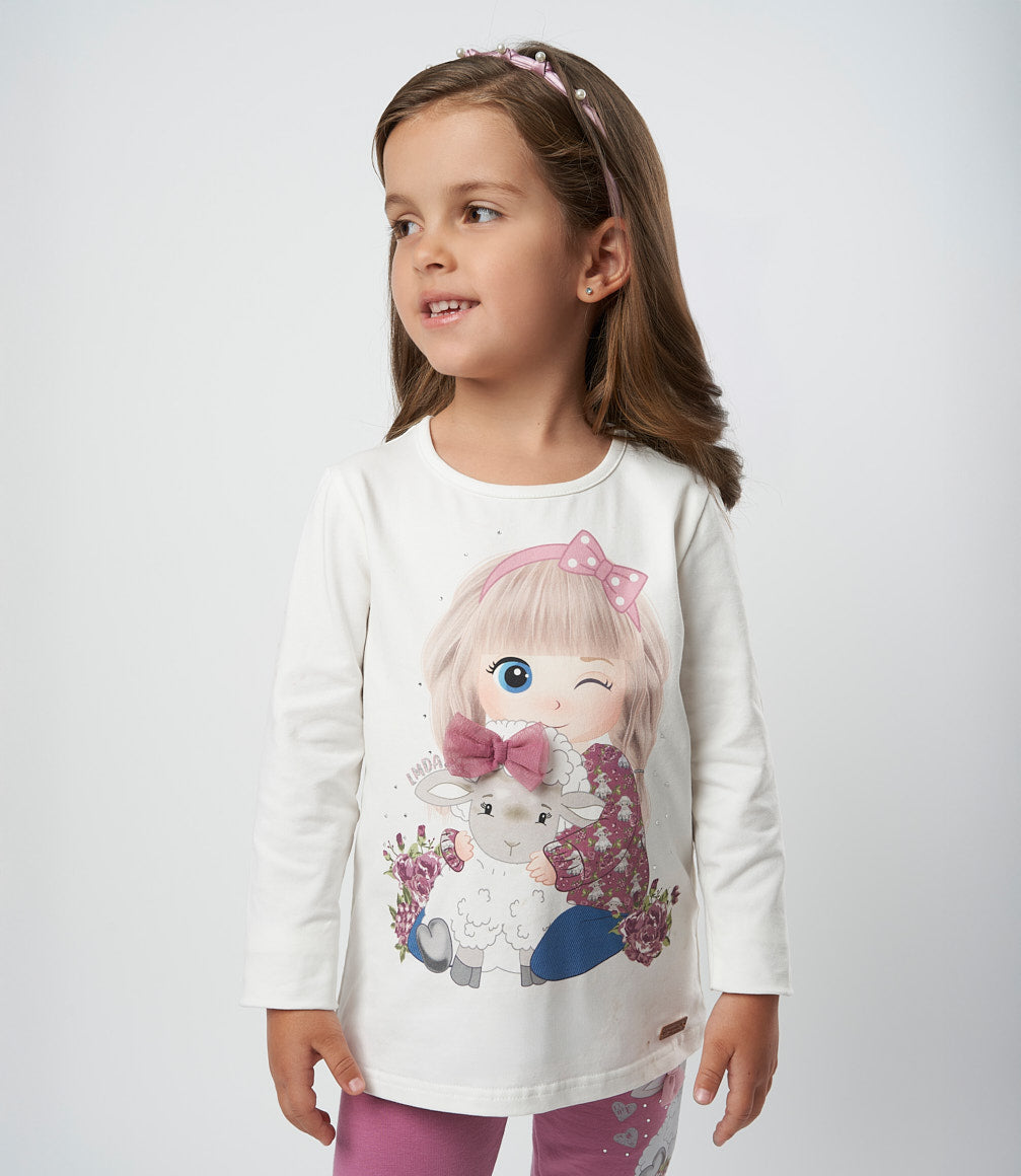 Polera niña con diseño