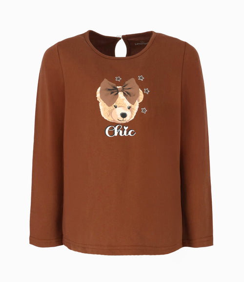Polera niña con osito 2 años / Café