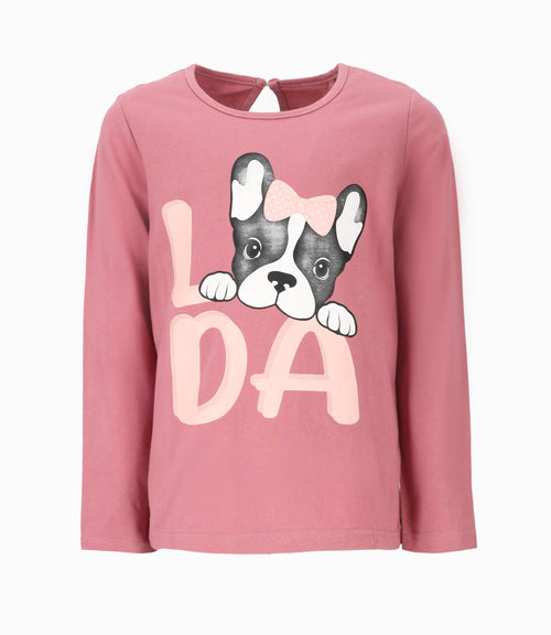 Polera niña con perrito 2 años / Coral