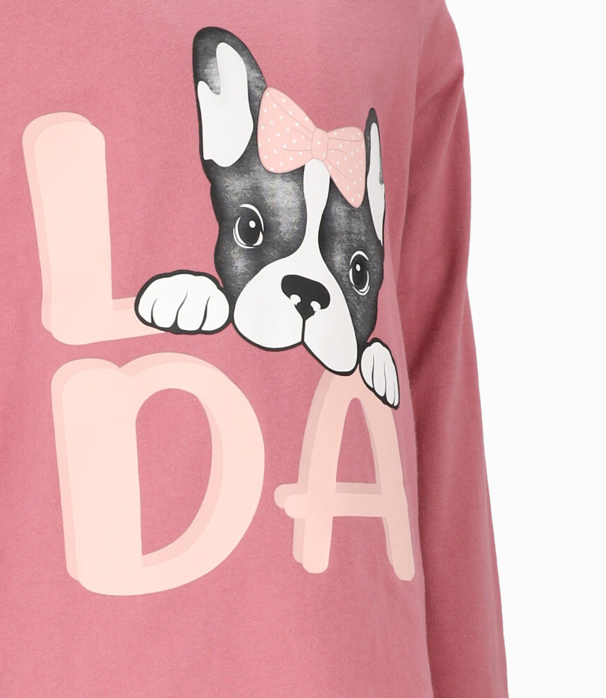 Polera niña con perrito 2 años / Coral
