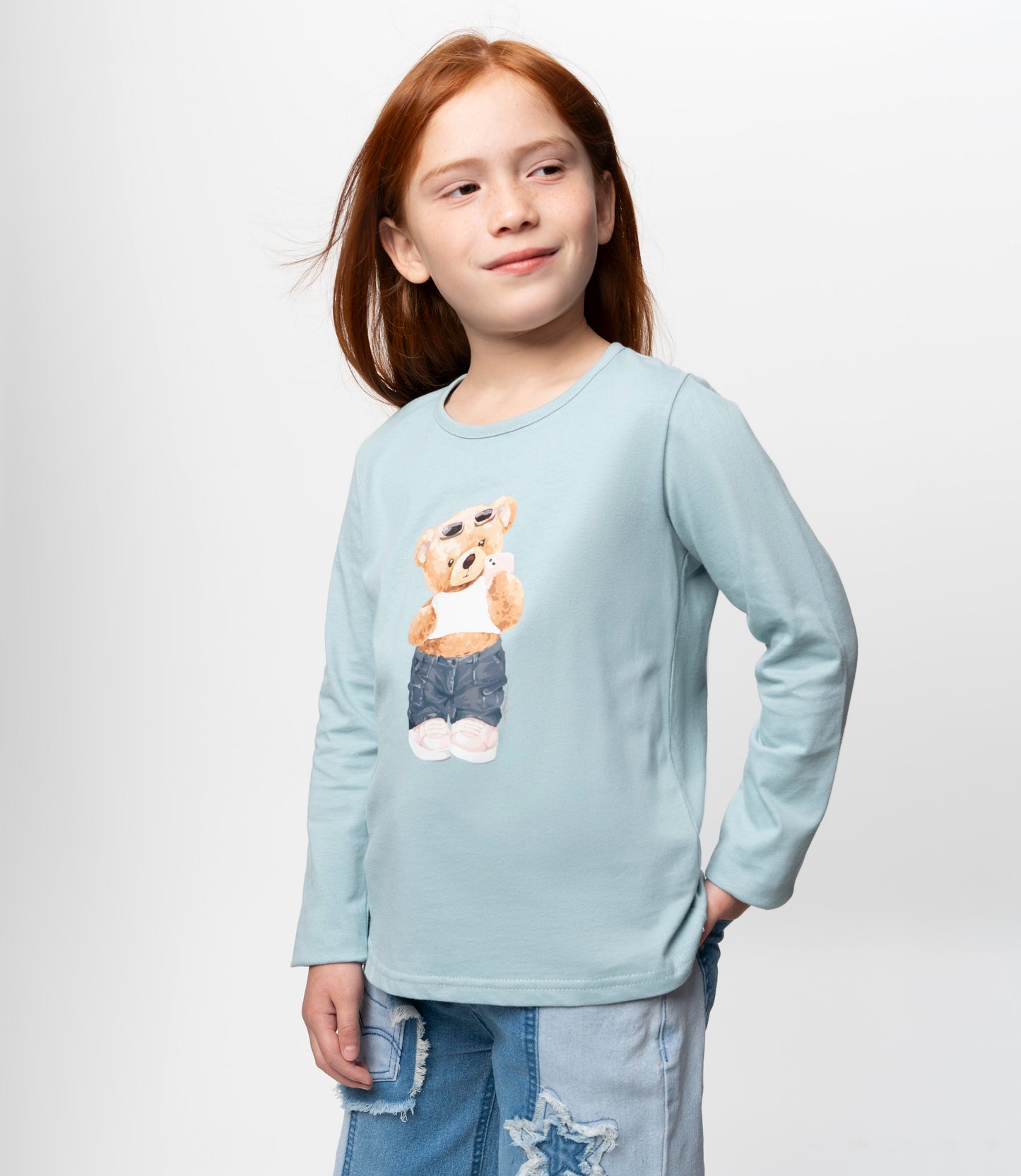 Polera niña con oso