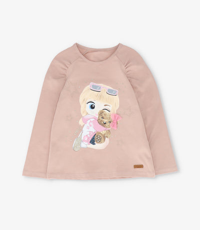 Polera niña con estampado
