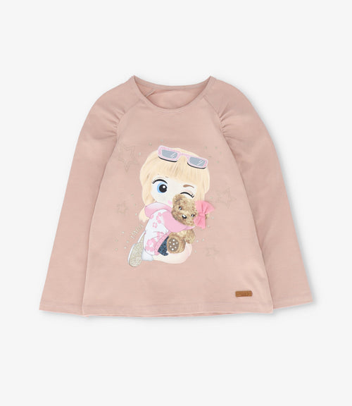 Polera niña con estampado