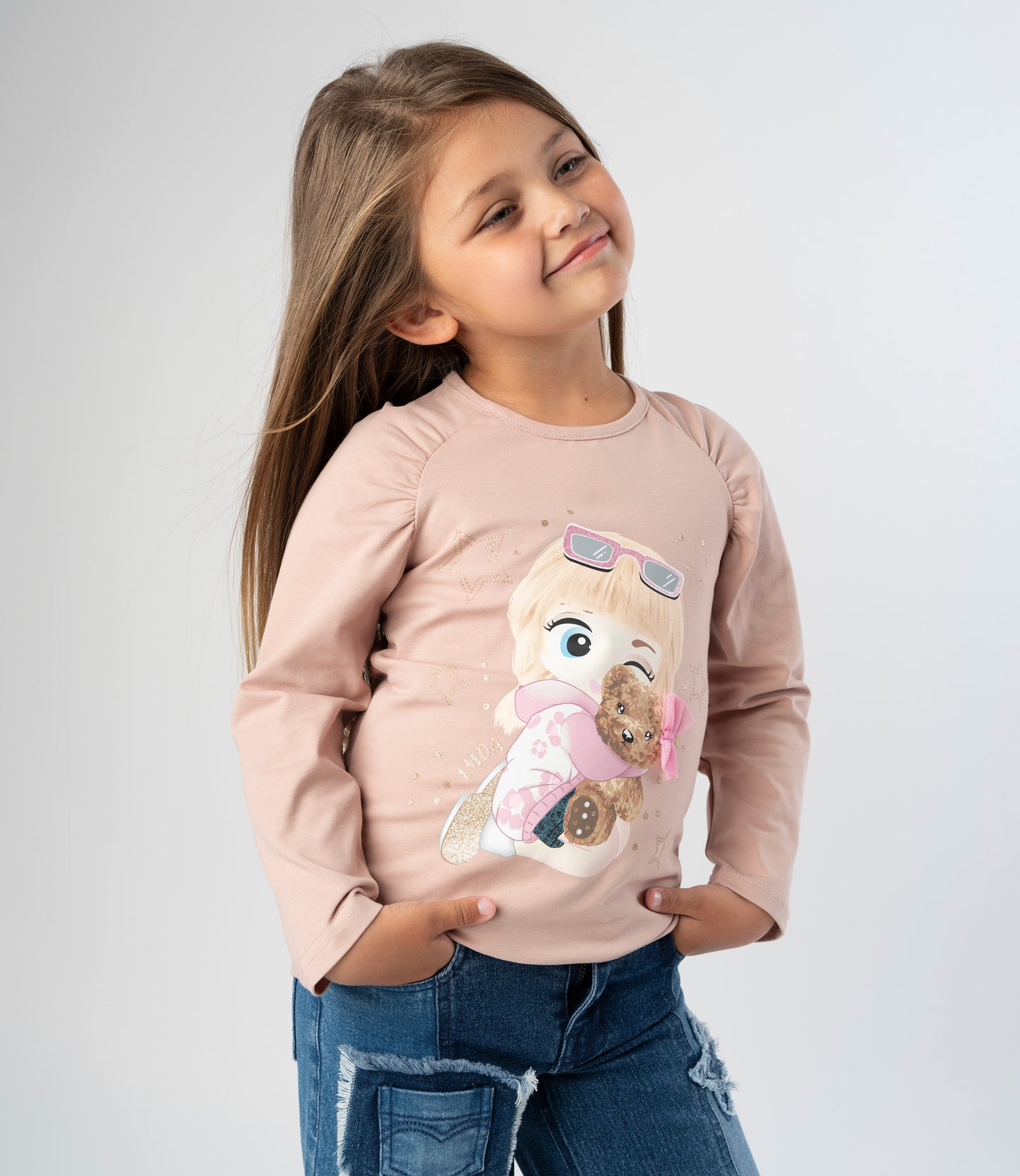 Polera niña con estampado