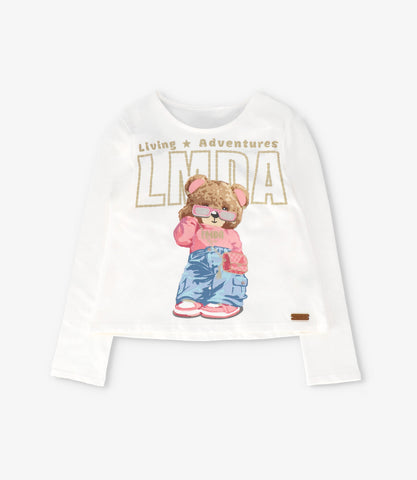 Polera niña con oso