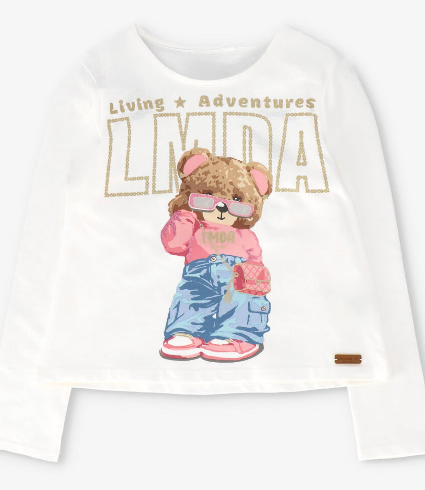 Polera niña con oso