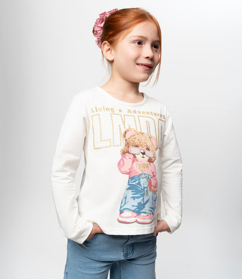 Polera niña con oso