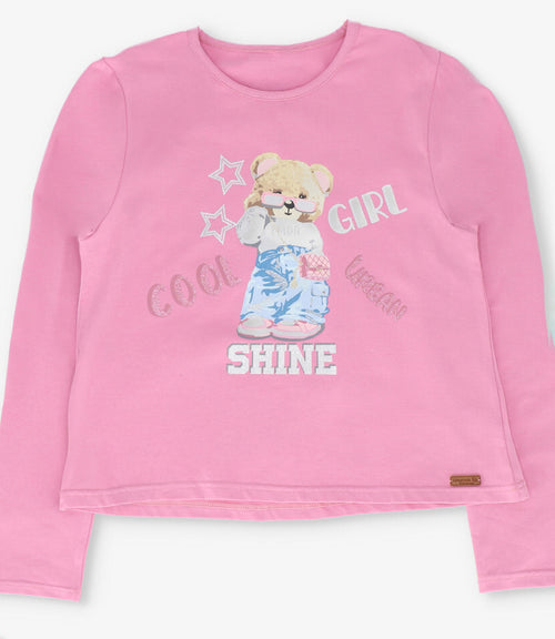Polera niña con oso
