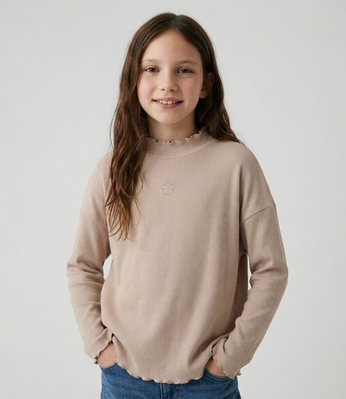 Polera niña beatle básico 2 años / Beige