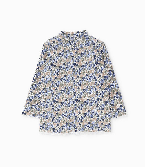 Polera niña beatle floreado 2 años / Azul Marino