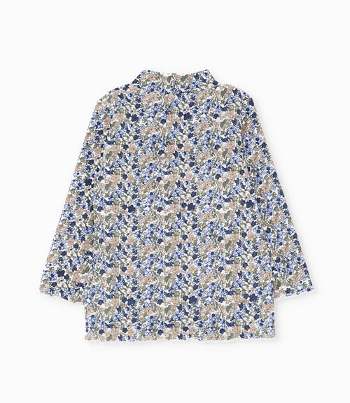 Polera niña beatle floreado 2 años / Azul Marino