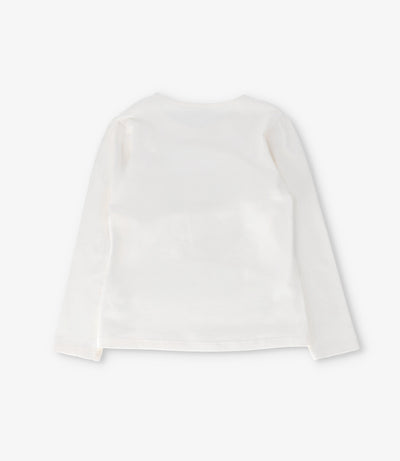 Polera niña básica con estampado 2 años / Crudo