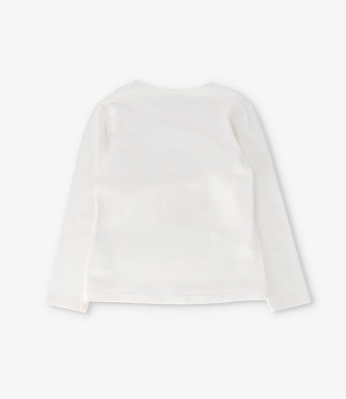 Polera niña básica con estampado 2 años / Crudo