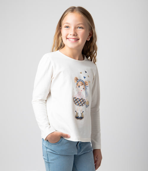 Polera niña con estampado