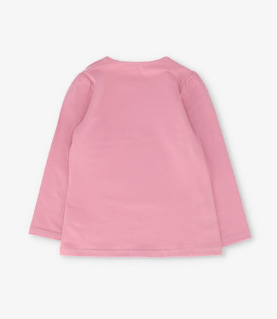 Polera niña básica con estampado 2 años / Coral