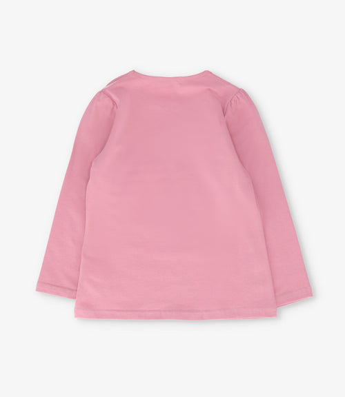 Polera niña básica con estampado 2 años / Coral