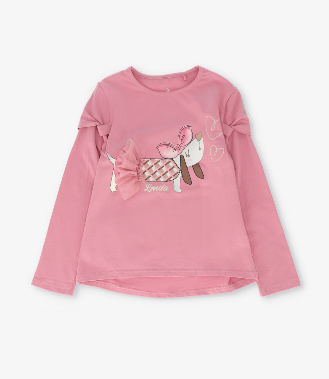 Polera niña con perro 2 años / Coral