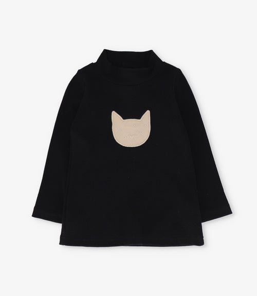 Polera niña con gato 2 años / Negro