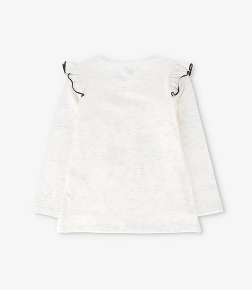 Polera niña con gato 2 años / Crudo