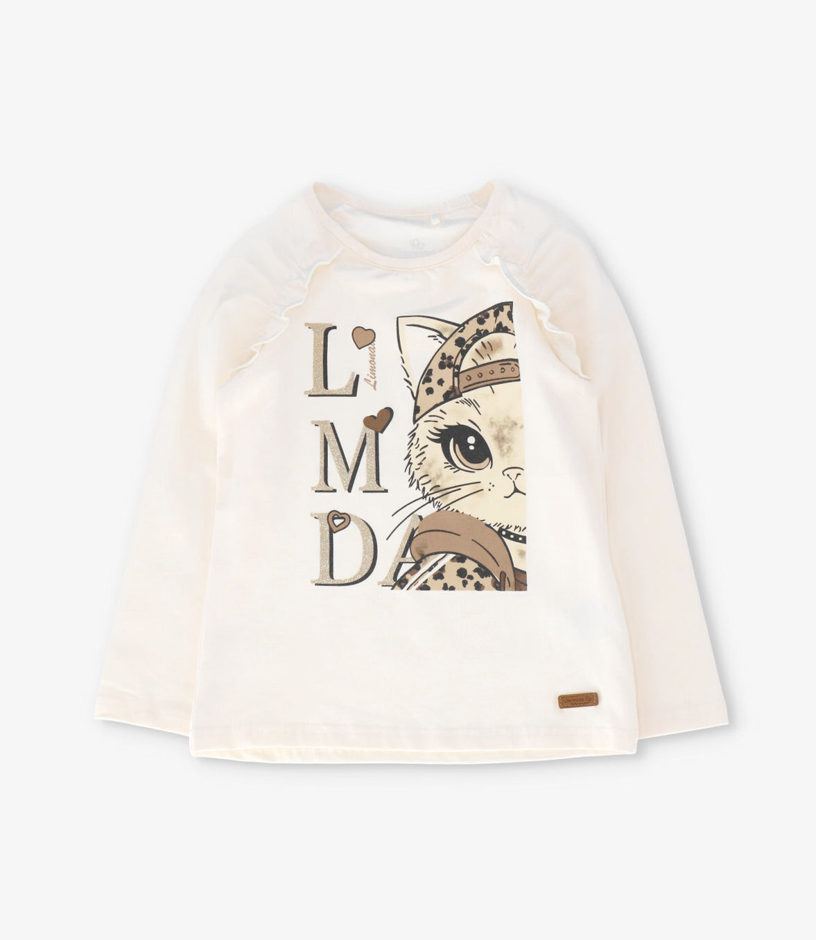 Polera niña con gato 2 años / Crudo