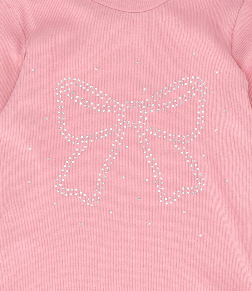 Polera niña con brillos 2 años / Palo Rosa