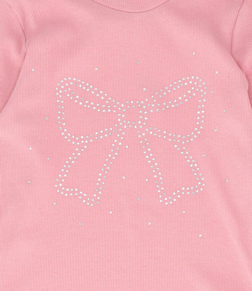 Polera niña con brillos 2 años / Palo Rosa