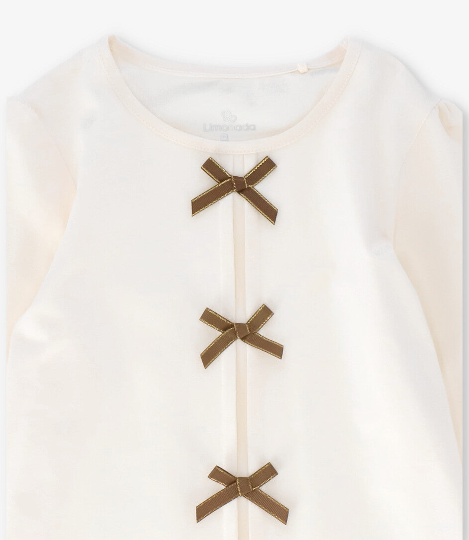 Polera niña con lazos 2 años / Crudo